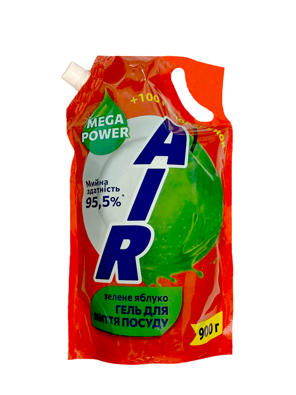 Гель для миття посуду "AIR" зелене яблуко дой-пак зі штуцером